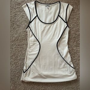 Express black and white short sleeved top